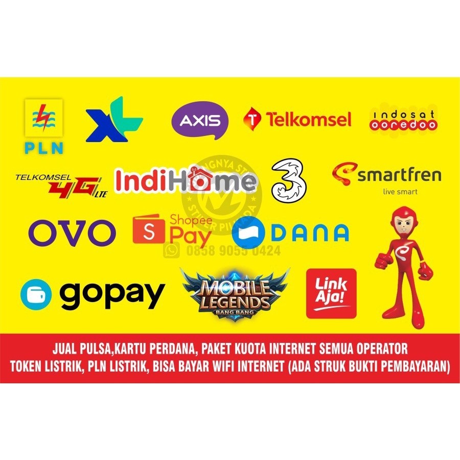 

Stiker Vynil Hiasan Konter Pulsa 130X25Cm
