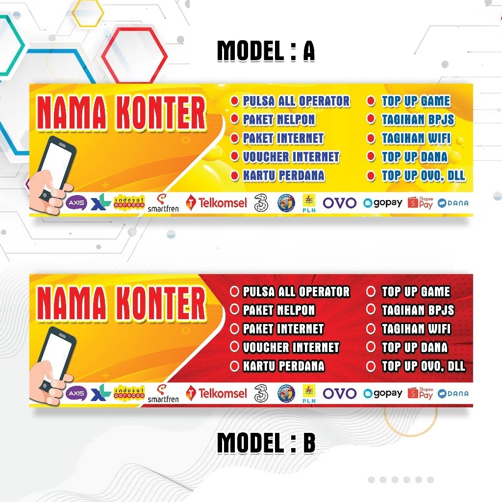 

Sticker Konter / Stiker Bawah Etalase Konter Pulsa, Ukuran 150 X 50 Cm, Bahan Tahan Air Mengkilat