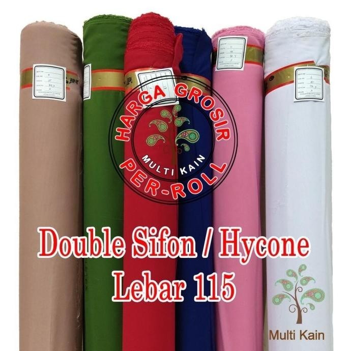 BAHAN MULTI KAIN DOUBLE SIFON HYCON BAHAN KERUDUNG 1 ROLL 50 YARD