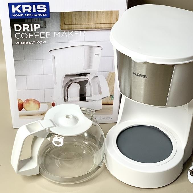 KRISBOW Drip Coffee Maker Mesin Pembuat Kopi 600 ML White Original P67JM