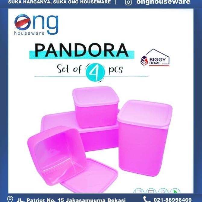 Toples Wadah Kotak Box Penyimpanan Sealware Plastik Set 4Pcs Biggy