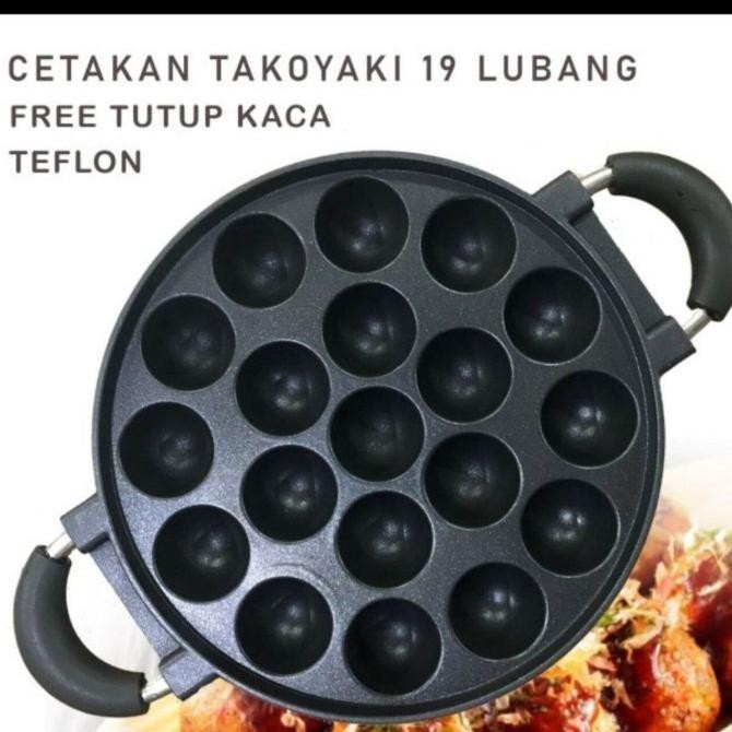 Cetakan Takoyaki - Poffertjes Teflon -19 Lubang