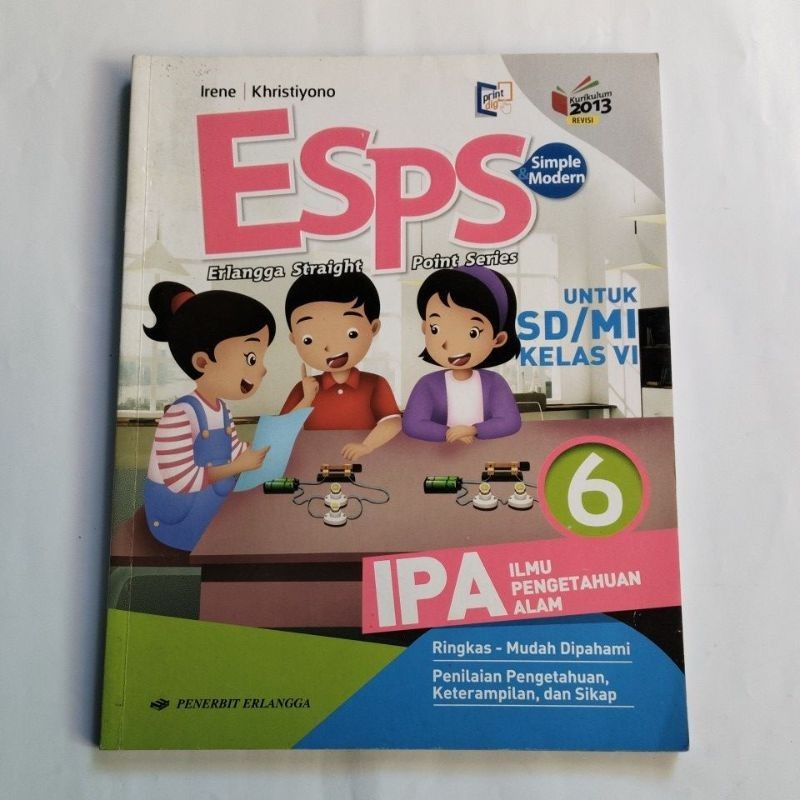 BUKU ORI BUKU ESPS IPA KELAS 6 SD PENERBIT ERLANGGA EDISI REVISI