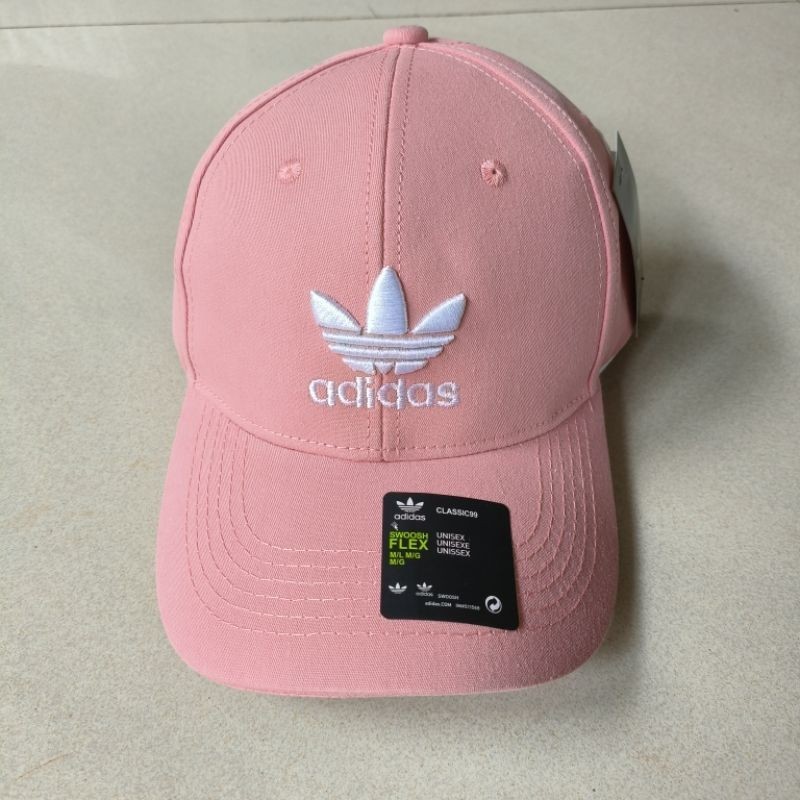 Topi Adidas Pink Logo Bordir Putih