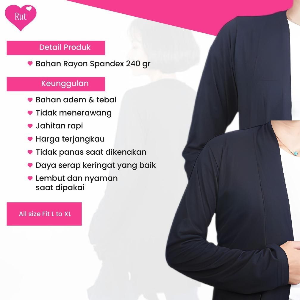 Promo Thr Cardigan Bahan Rayon Spandek Spandex Lengan Panjang Polos Tebal Kualitas Premium Long Oute