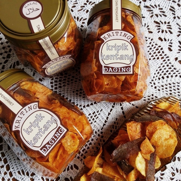 

TERLENGKAP Keripik Kentang Daging (Keriting)
