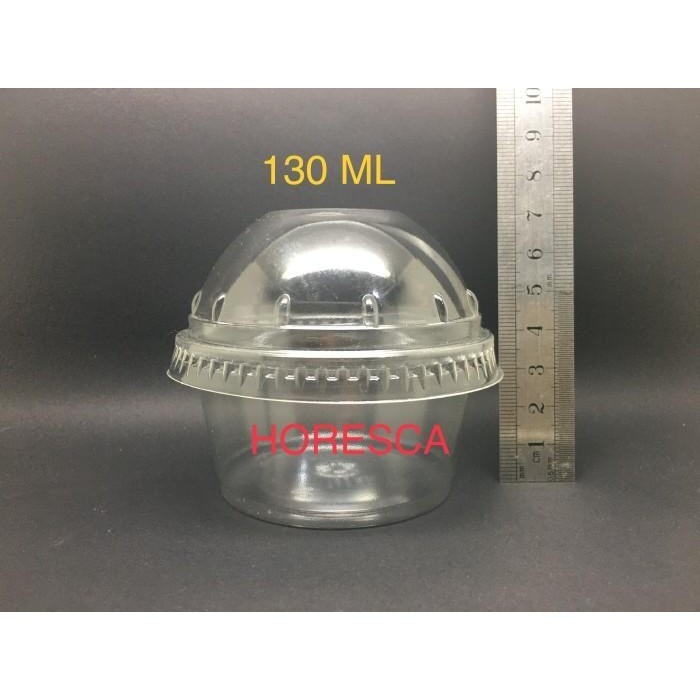 Cup Puding / Snack Cup Sip 130 Ml + Tutup Dome Tanpa Lubang @50 Pcs