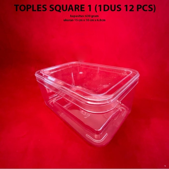 TOPLES KOTAK TOPLES PLASTIK TOPLES KUE KERING (SQUARE1 ISI 12)