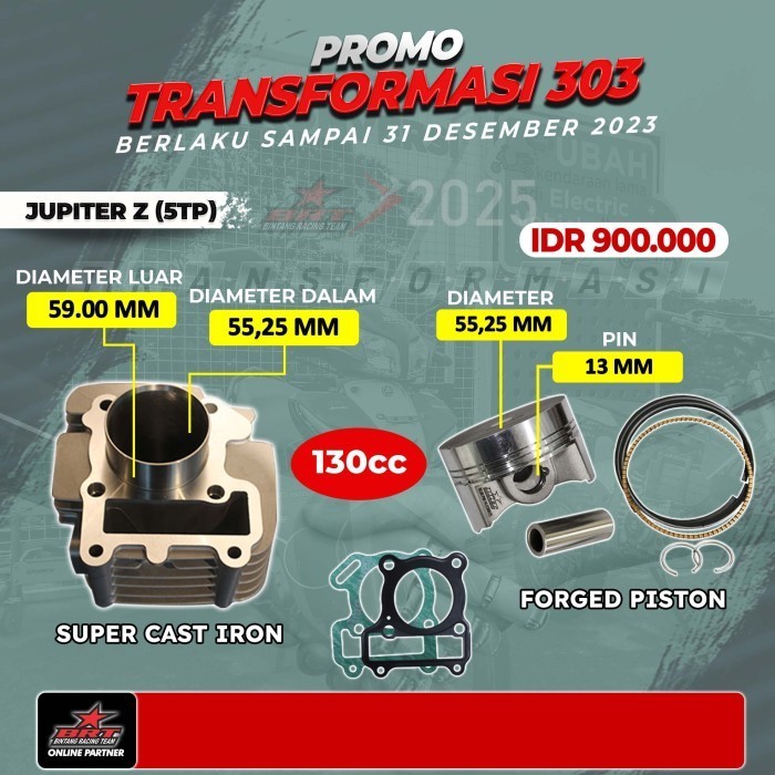 Paket Bore Up Blok Piston Brt Jupiter Z - Promo 303