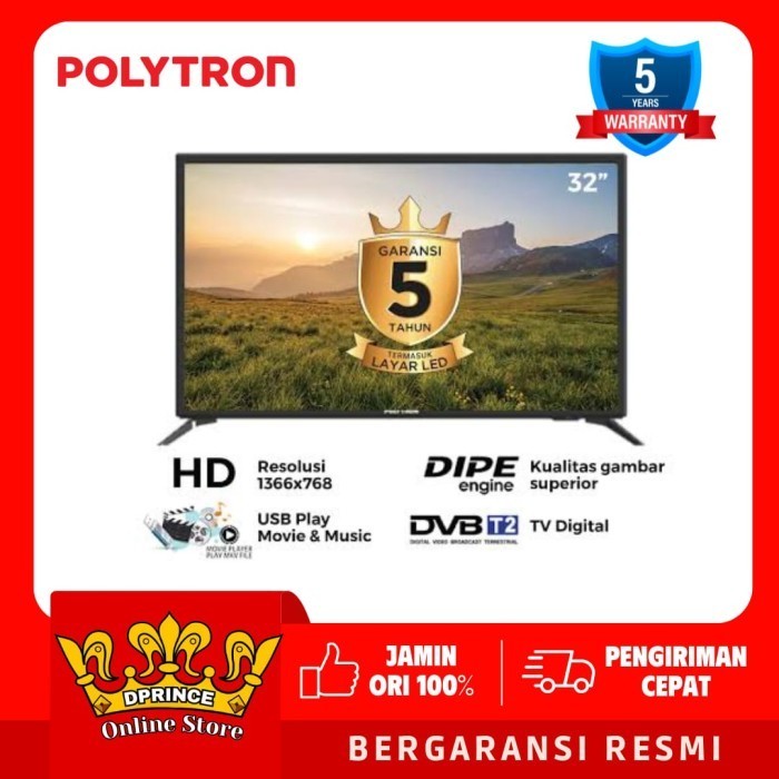 Polytron Led Digital Tv 32 Inch Pld 32V1853 / 32V1853