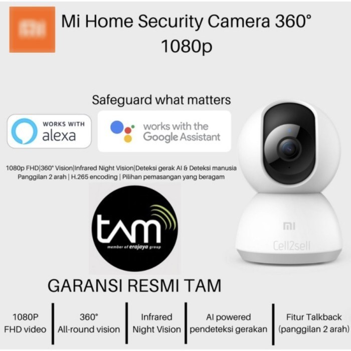 Cctv Xiaomi Mi Home Security Camera 360 1080P Ip Cam Garansi Resmi Tam
