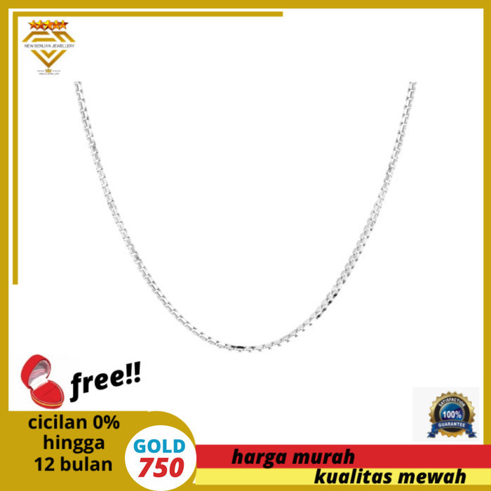Kalung Emas Putih Asli 750 Model Italy Santa
