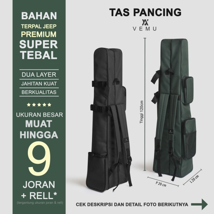 Tas Pancing Bahan Tebal Dan Bahan Kanvas Terpal Jeep 120Cm