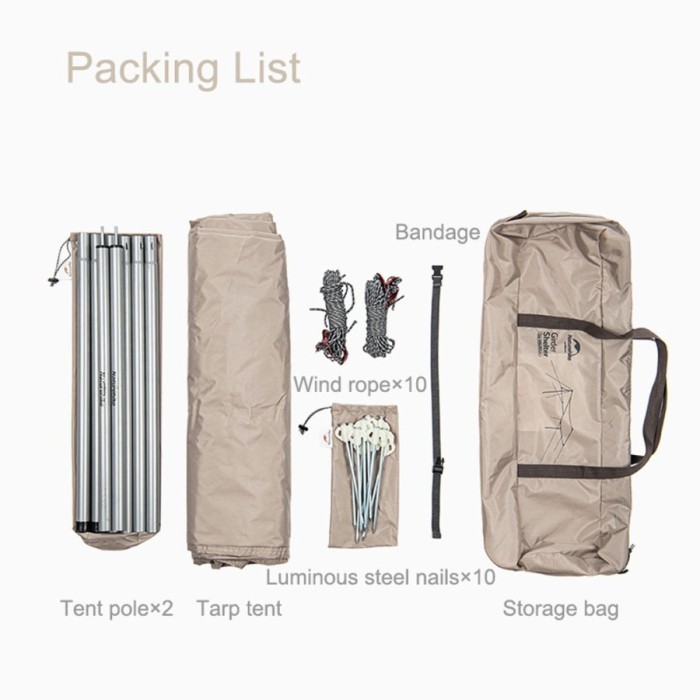 Kanopi Naturehike Nh20Tm006 Canopy Tarp Shelter Silver Coating