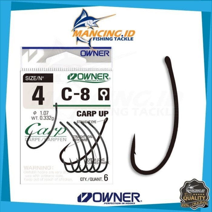 Owner C-8 (Carp Up) 53268 Hook Pancing Kail Made In Japan