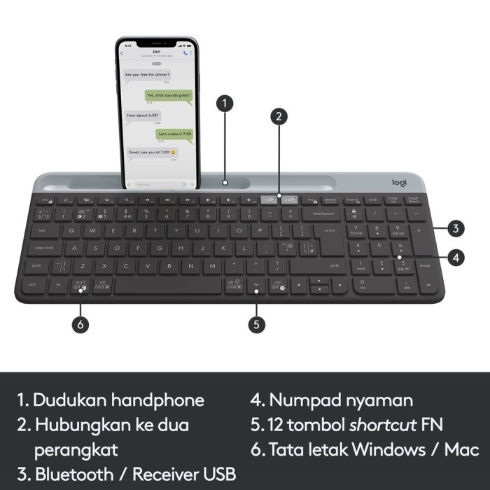 Logitech K580 Keyboard Slim Multidevice Wireless Bluetooth