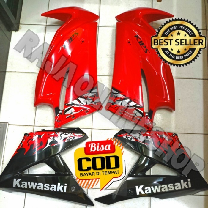 Fairing Atas Bawah Ninja Rr Lis Merah Batik 2013 Original