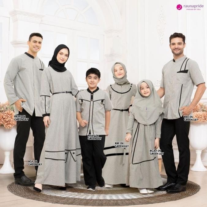 Sarimbit Rauna Sarimbit Terbaru / Sr-04 Green Lily / Fashion Muslim Pengiriman Cepat