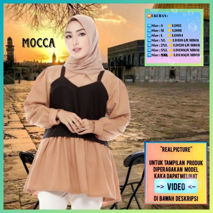 Fashion Wanita Atasan Blouse Outfit Kemeja Tunik Jumbo Bigsize Putih
