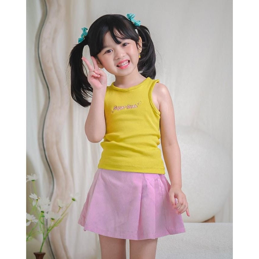 Best Seller Lolly Rib Top | Atasan Tanktop Anak | Ripped Knit Tanktop Limited Edition