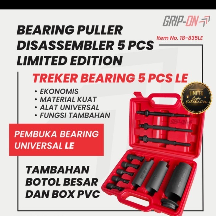 Grip On 18-835 Le Bearing Disassembler 5 Pcs + Koper Treker Bearing