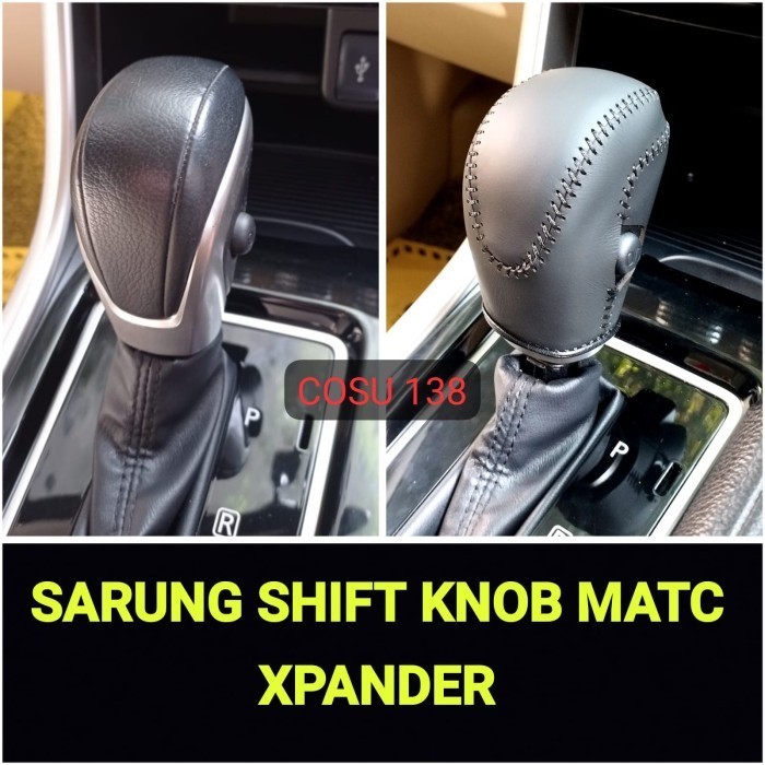 Sarung Kulit Asli Cover Shift Knob Tuas Matic Mitsubishi Xpander