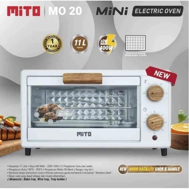 Mito Mo20 Mini Oven Listrik Elektrik 11 Liter Low WattMo 20