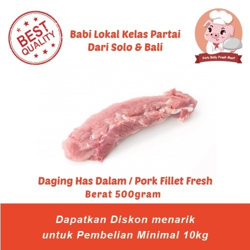 

Has Dalam - Pork Tenderloin - Daging Babi Empuk Tanpa Lemak - Berat 500Gram -Gratisongkir