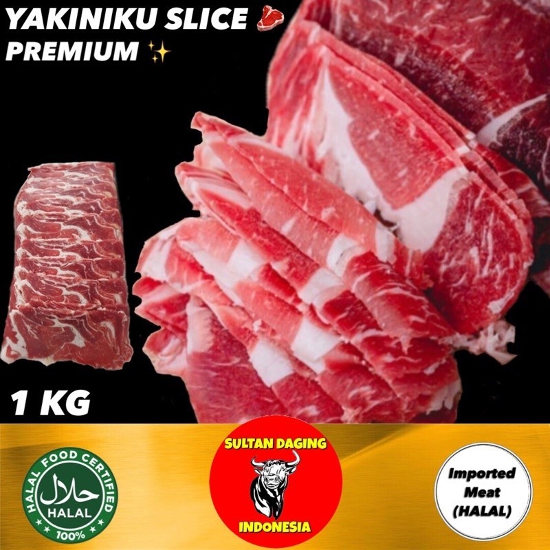 

Daging Slice Yakiniku 1 Kg Premium Import/ Daging Slice Yoshinoya 1 Kg/ Daging Slice Teriyaki 1 Kg/