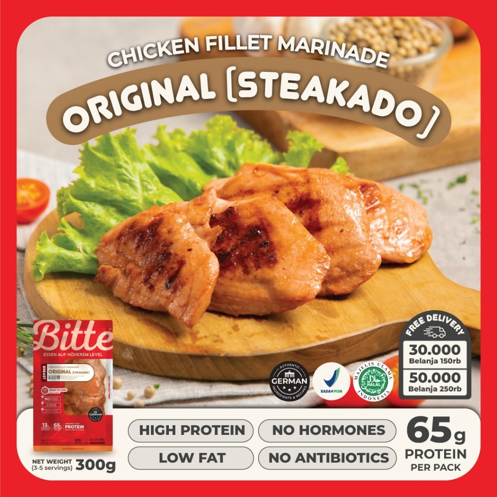 

Bitte Food Original (Steakado) Chicken Fillet Marinade / Ayam Filet Marinasi 300G -Gratisongkir