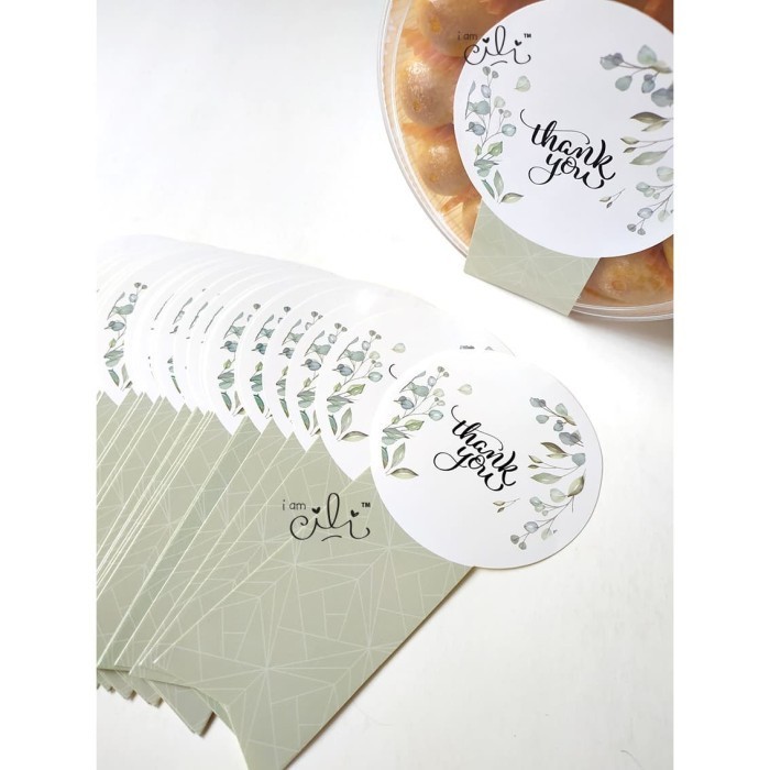 

(Sn18) Stiker Thank You Hijau Untuk Toples 250Gr/350Gr (Uk 7X14Cm)