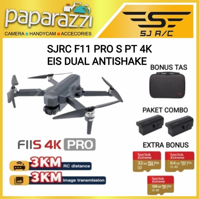 SJRC F11S PRO 4K 3KM/ DRONE SJRC F11S PRO 4K 3KM VERSION EIS ANTISHAKE