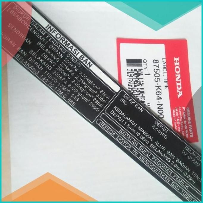 sticker sticker logo label ban tire cbr 250rr original honda 19F3B2024