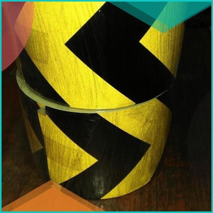 

skotlet reflector panah 4"x45 m- sticker arrow kuning hitam bukan 3M 1