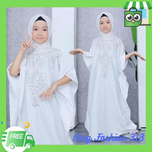 Terbaru Gamis Kaftan Anak Perempuan Muslim Farida Bahan Moscrepe 8 9 10 Tahun