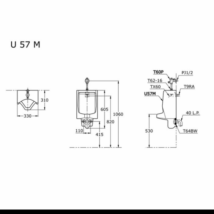 Urinoir Toto U 57 M Khusus Gojek Surabaya Sidoarjo