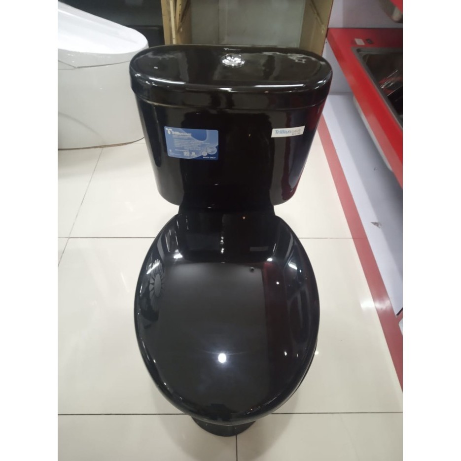 Toilet/ Kloset/ Wc Duduk Trilliunware Ruby Black Dual Flush