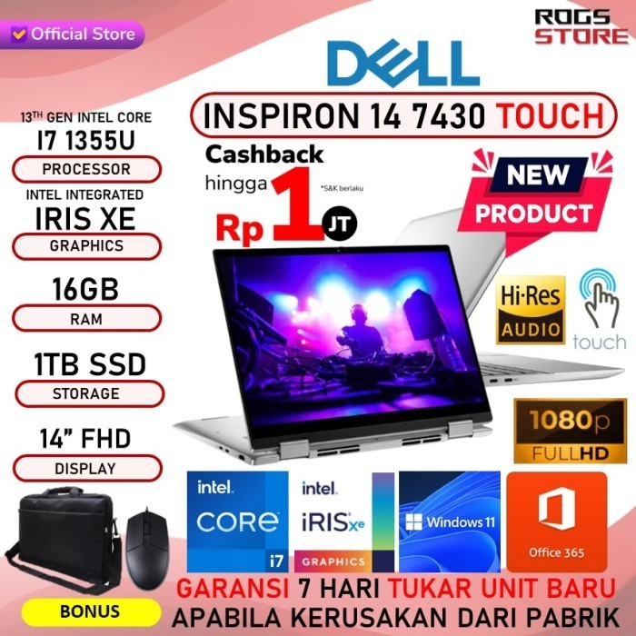 Dell Inspiron 14 7430 2In1 Touch Core I7 1355 16Gb 1Tb Ssd 14" Fhd Ips