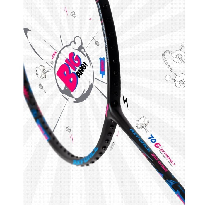 New Raket Badminton Lining Axforce / Ax Force Big Bang 7U Black