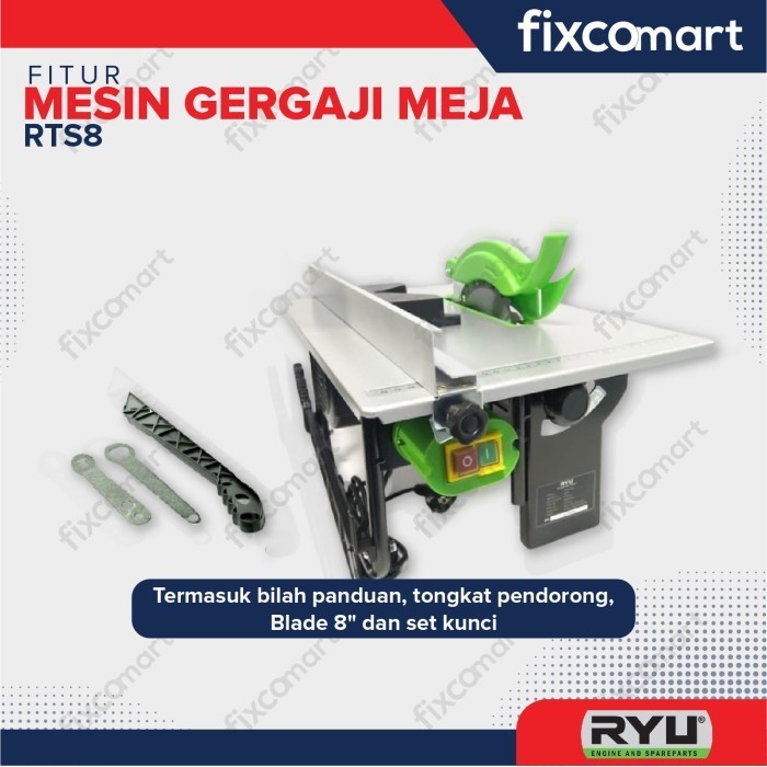 Table Saw 8 Inch Ryu Rts 8 600W Mesin Gergaji Meja Circular Saw 8 Inch