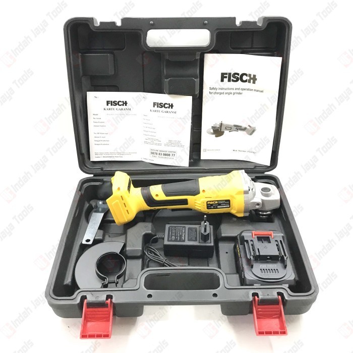 Fisch Fcg 1021 Gerinda Cordless - Gerinda Tangan Baterai 4" Charger