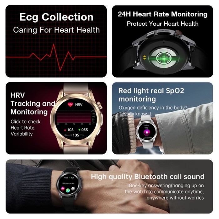 Aolon Ecg Smart Watch Blood Pressure Body Temperature Health Watch