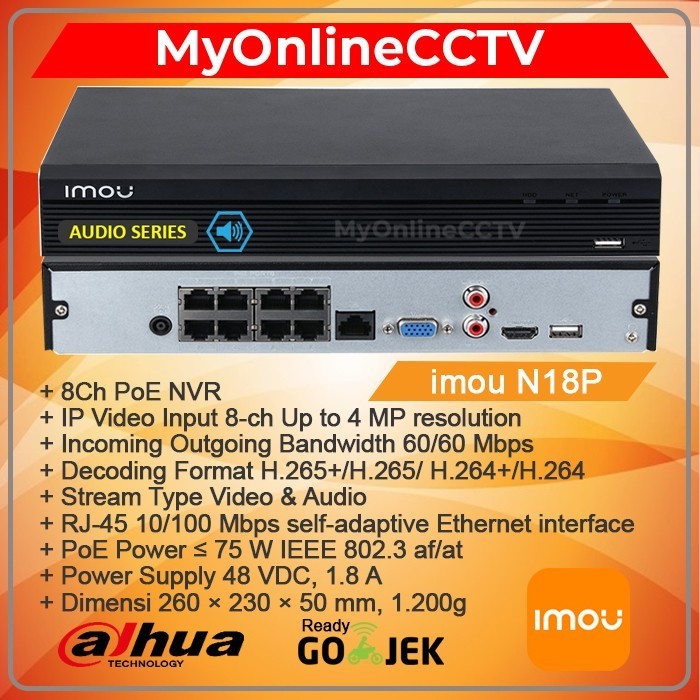 Paket Ip Camera Cctv Imou Dahua 4Cam Outdoor Audio Nvr 8Ch Poe