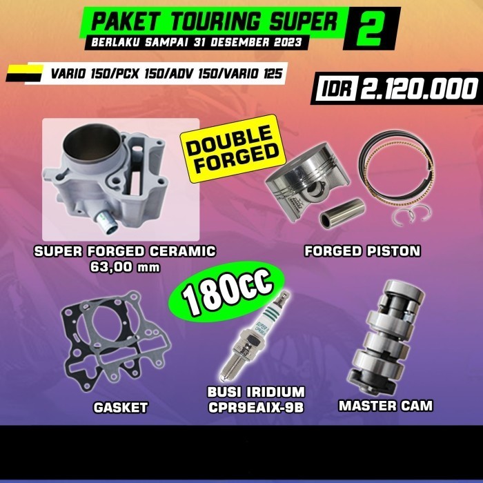 Brt Paket Bore Up Touring 2 Pcx 150/Vario 150 Block Ceramic-Piston