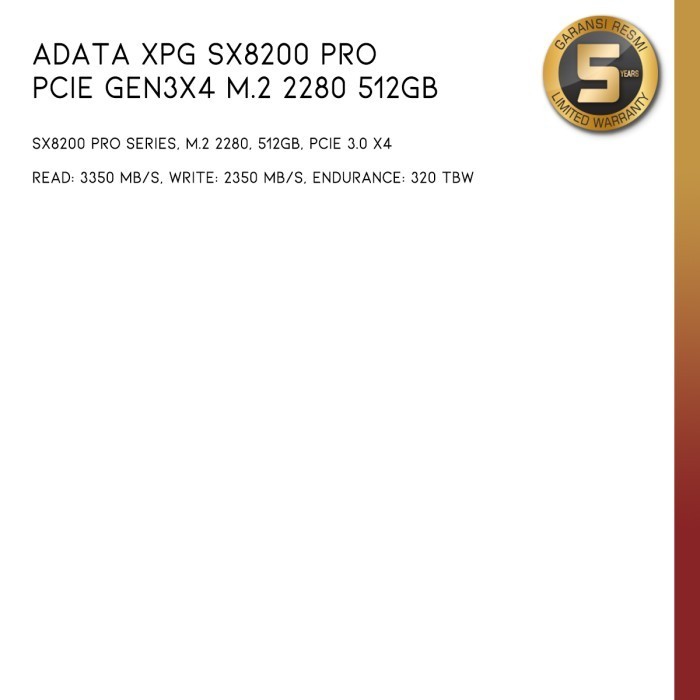 Adata - Adata - Ssd Xpg Sx8200 Pro 512Gb M.2 Nvme Termurah Terlaris Promo