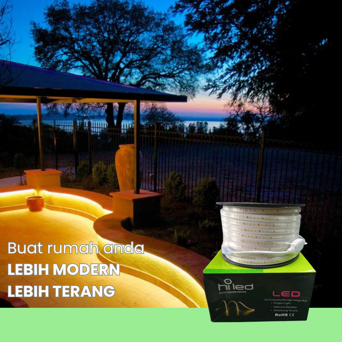 Hiled Led Selang Led Strip 220Volt 1 Roll 50M 220V 120Led/M 7Watt/M