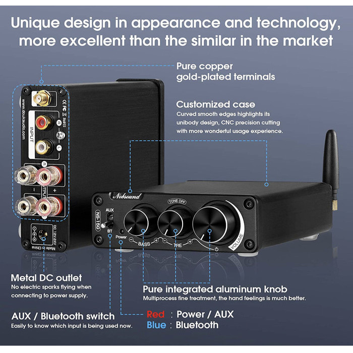 Nobsound Ns15G Class D Bluetooth Stereo Amplifier