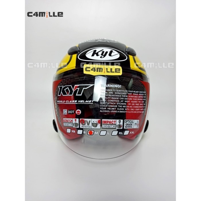 Helm Kyt Dj Maru Motif Gp Word Kuning