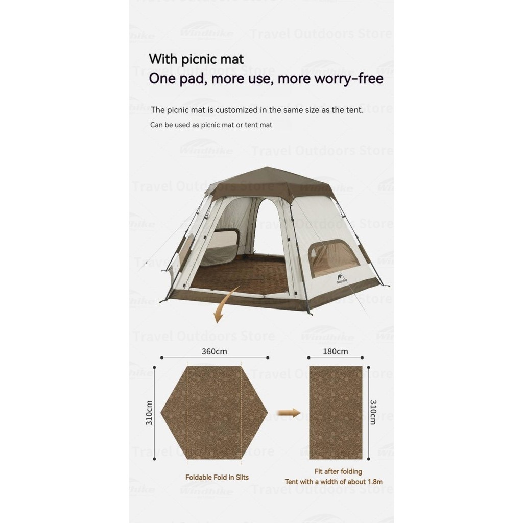 Tenda Haxagonal Automatic / Otomatis Camping Naturehike Cnh22Zp007