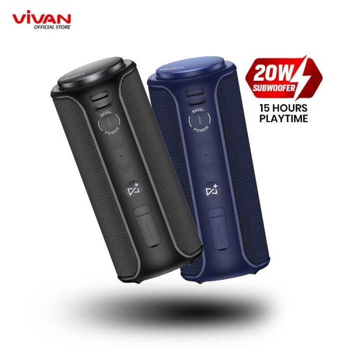 Vivan Bluetooth Speaker Vs30 Portable Waterproof Ipx7 Subwoofer 20W